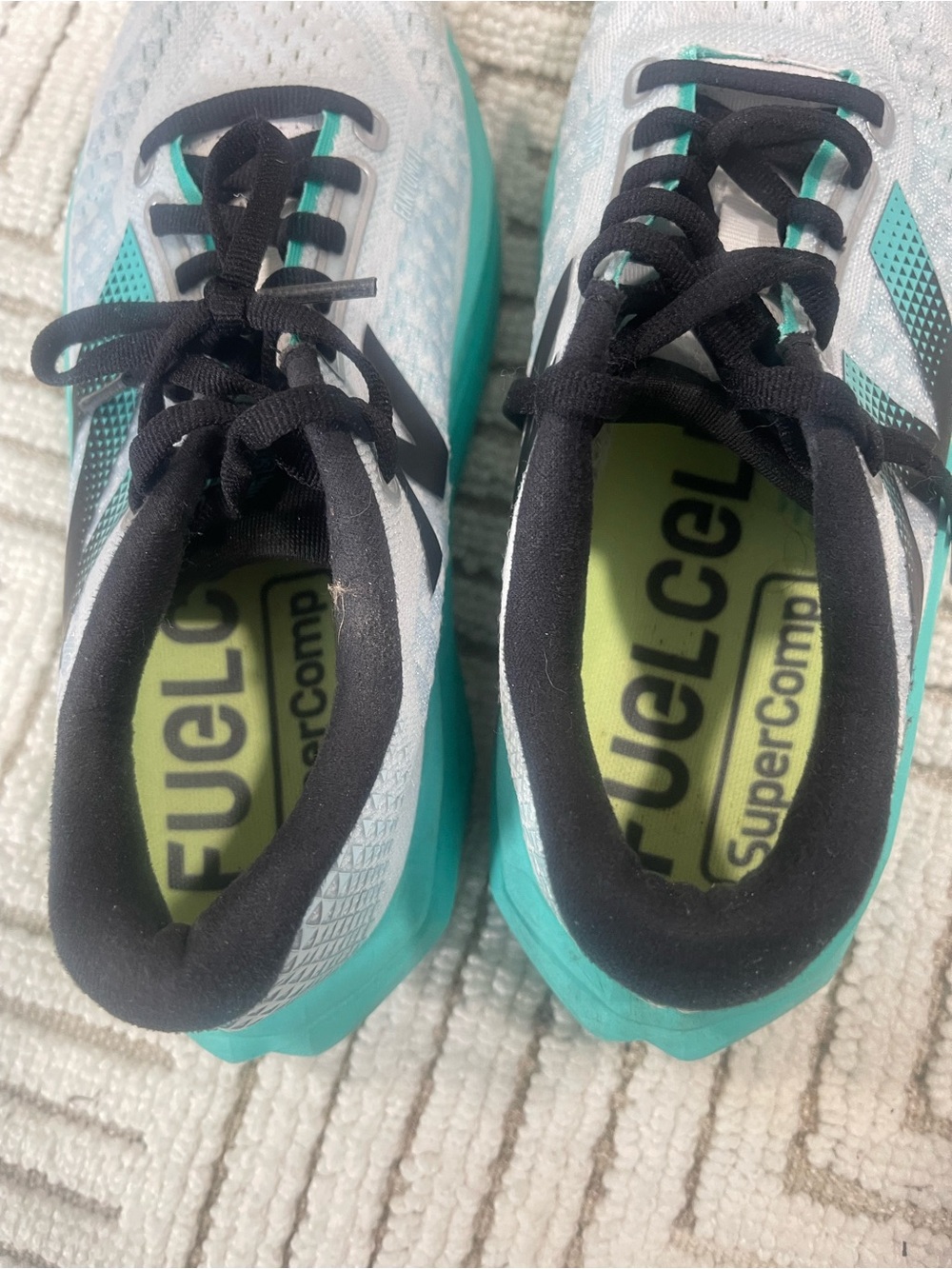 New Balance Women's Light Blue and Teal FuelCell Running Sneakers - Picture 3 of 6